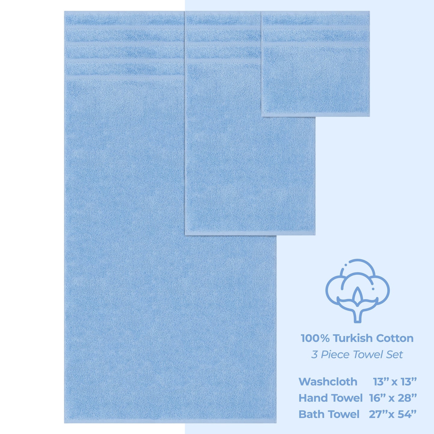 3 Piece Bathroom Towel Set 100% Cotton Luxury Turkish Bath Hand Towels Extra Large Face Towels Clearance Set