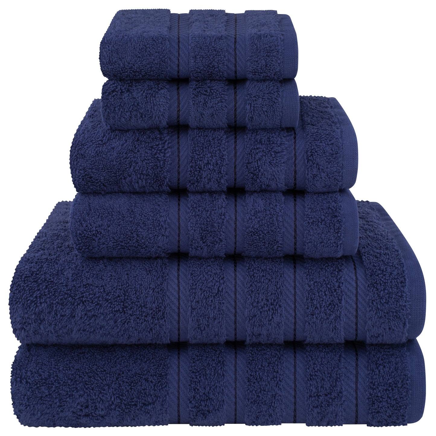 American Soft Linen Luxury 6 Piece Towel Set, 2 Bath Towels 2 Hand Towels 2 Washcloths, 100% Cotton Turkish Towels for Bathroom