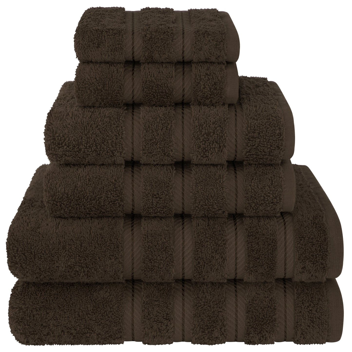 American Soft Linen Luxury 6 Piece Towel Set, 2 Bath Towels 2 Hand Towels 2 Washcloths, 100% Cotton Turkish Towels for Bathroom