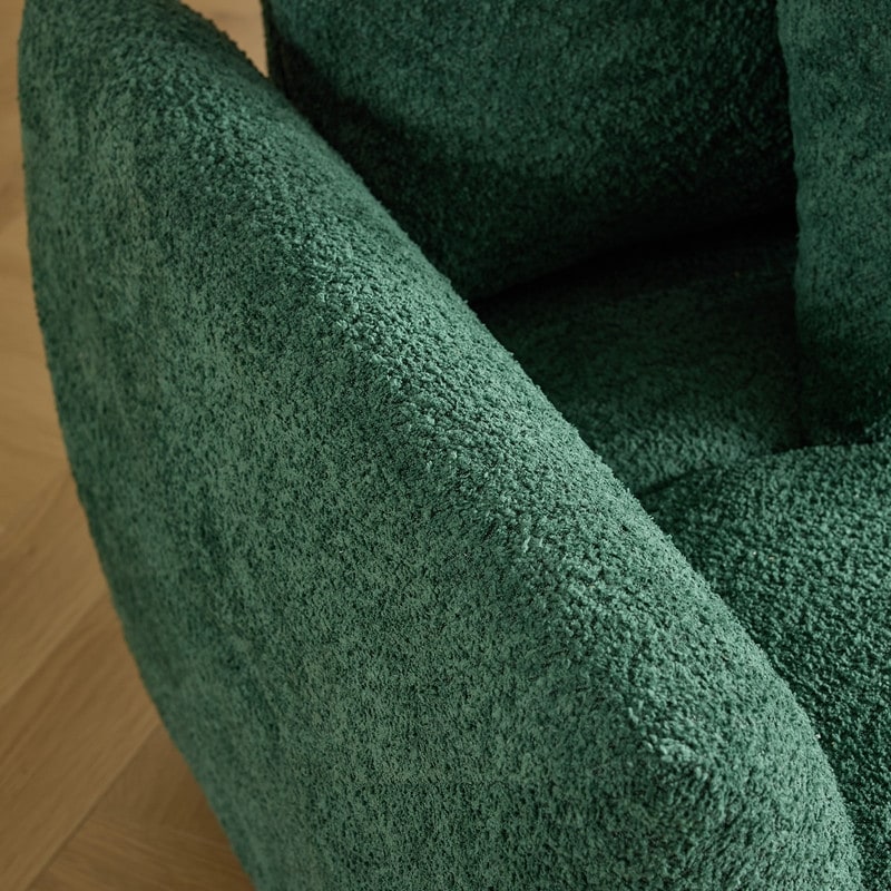 American Tufed Boucle Sofa with Ottoman - 3 Seat 1 Ottoman
