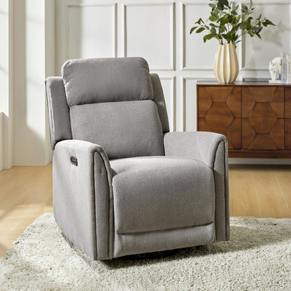 Amin Contemporary Swivel and Rocker Power Recliner with Headrest by HULALA HOME