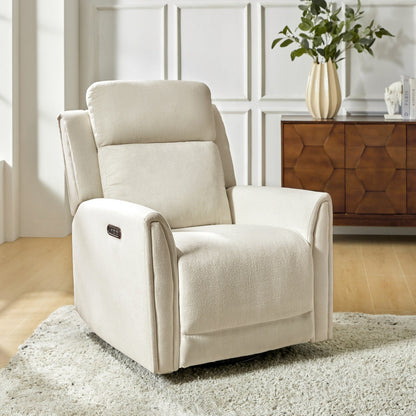 Amin Contemporary Swivel and Rocker Power Recliner with Headrest by HULALA HOME