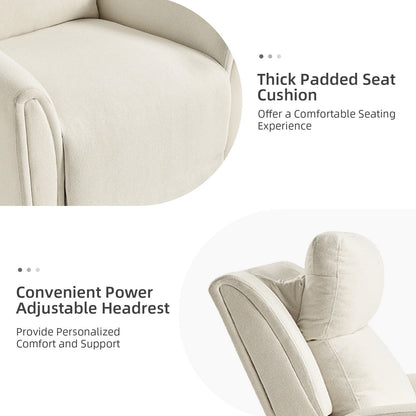 Amin Contemporary Swivel and Rocker Power Recliner with Headrest by HULALA HOME