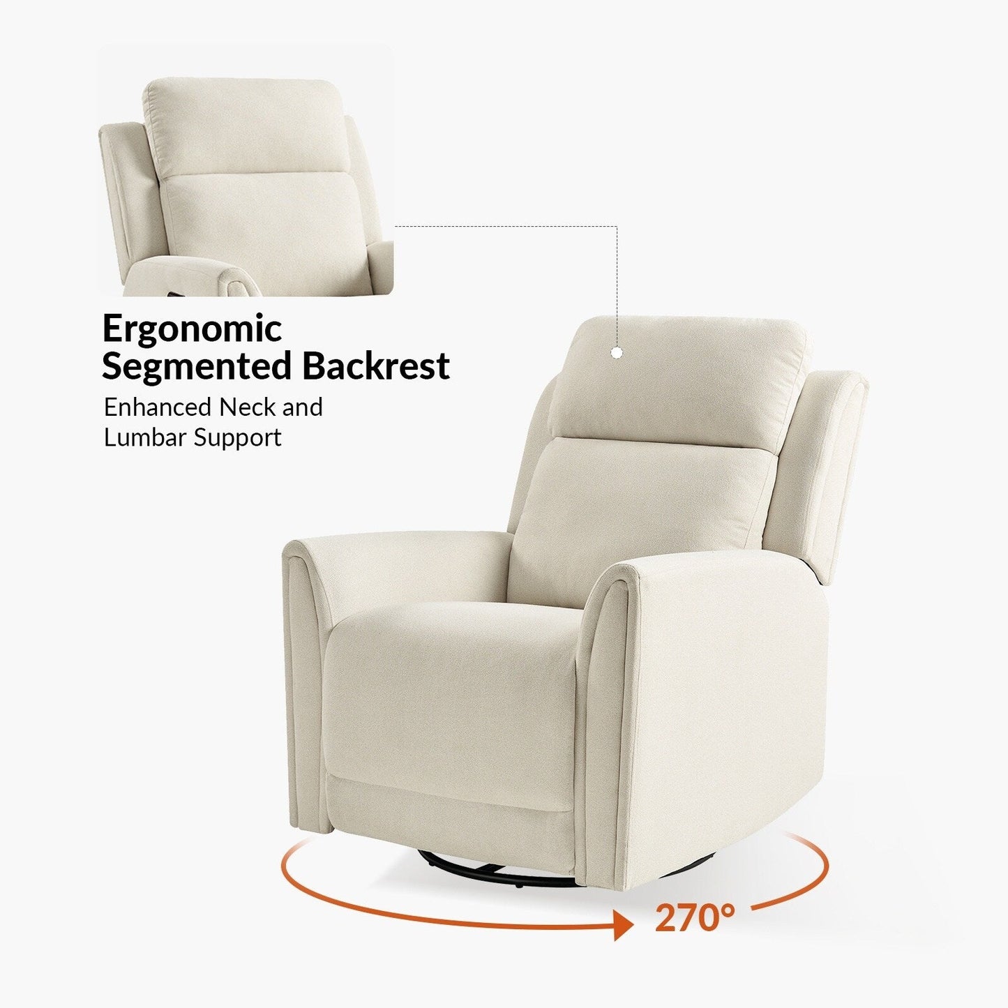 Amin Contemporary Swivel and Rocker Power Recliner with Headrest by HULALA HOME