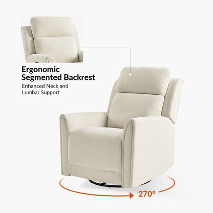 Amin Contemporary Swivel and Rocker Power Recliner with Headrest by HULALA HOME