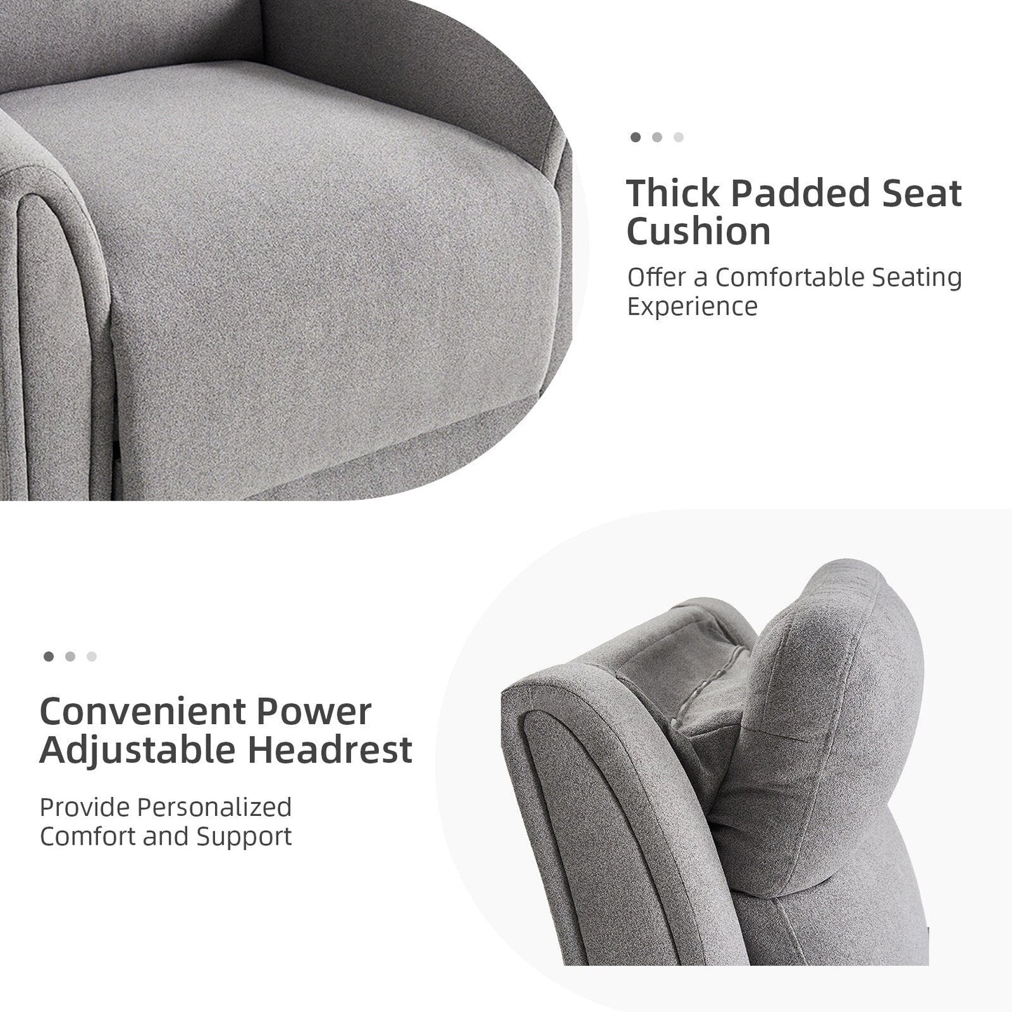 Amin Contemporary Swivel and Rocker Power Recliner with Headrest by HULALA HOME