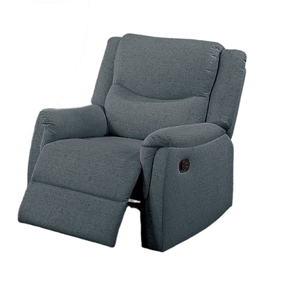 Ammy Manual Recliner Chair, Pillow Top Arms, Dark Gray Faux Burlap