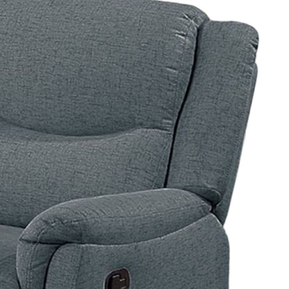Ammy Manual Recliner Chair, Pillow Top Arms, Dark Gray Faux Burlap