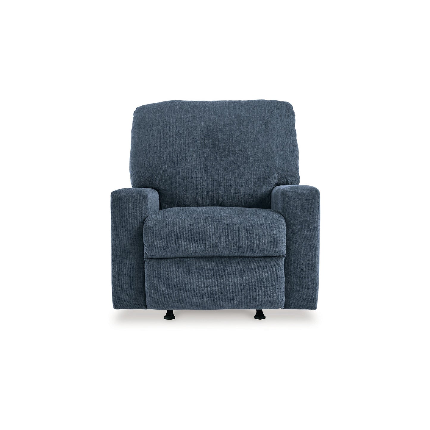 Anise Manual Rocker Recliner Chair, Pull Tab, Navy Blue Polyester