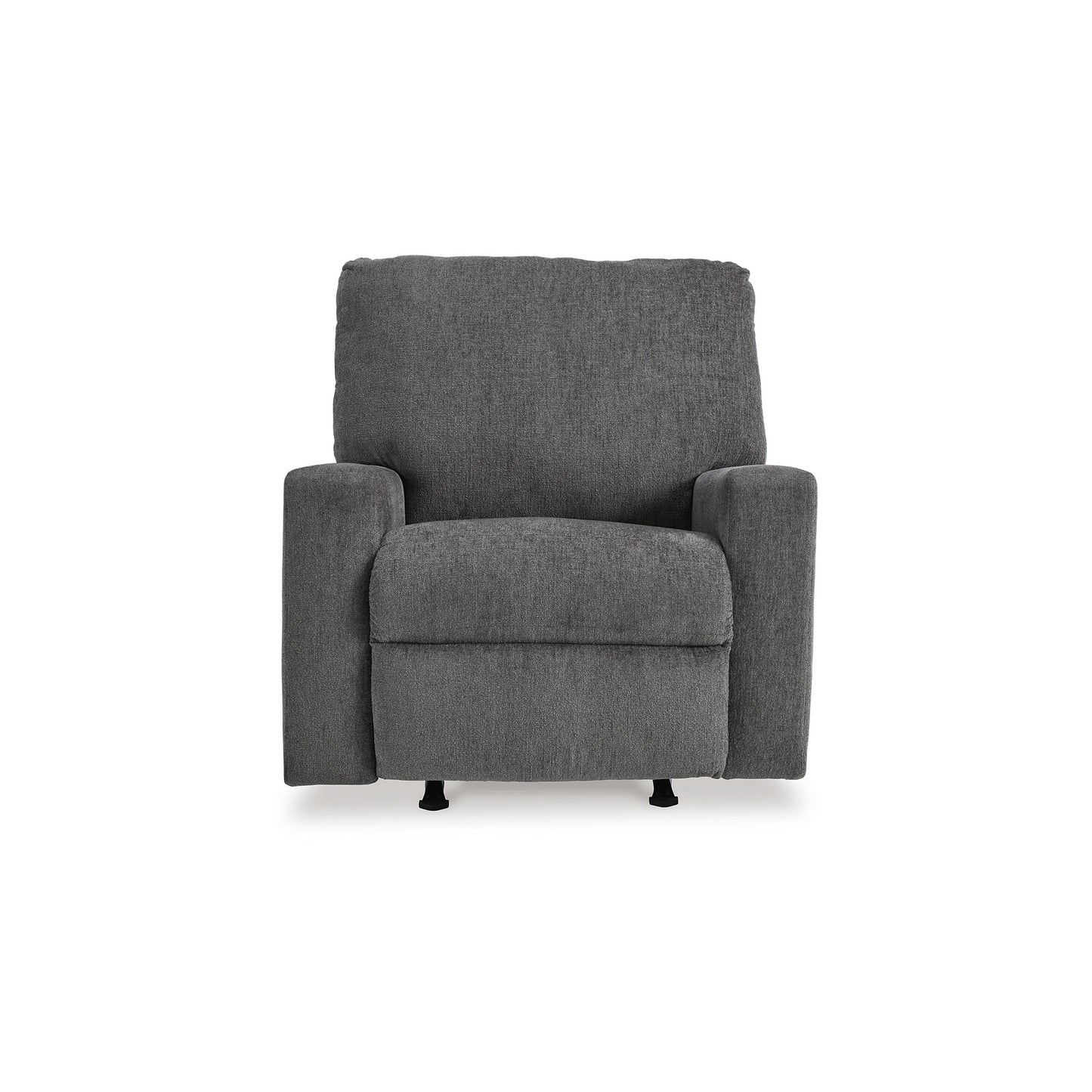 Anise Manual Rocker Recliner Chair, Pull Tab, Pewter Gray Polyester