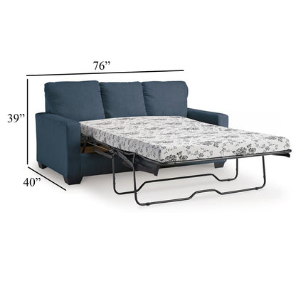 Anise Sofa Sleeper with Full Size Pull Out Bed, Navy Blue Polyester