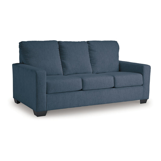 Anise Sofa Sleeper with Full Size Pull Out Bed, Navy Blue Polyester