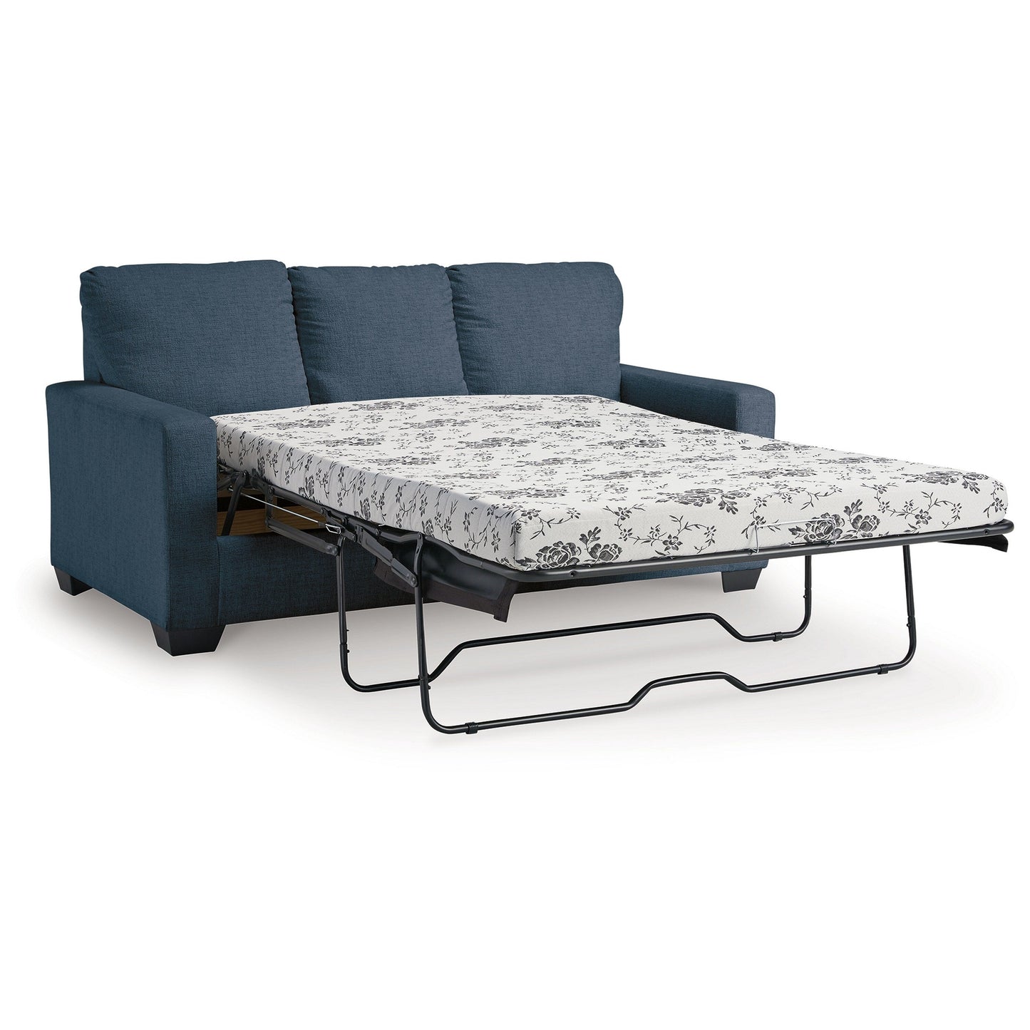 Anise Sofa Sleeper with Full Size Pull Out Bed, Navy Blue Polyester