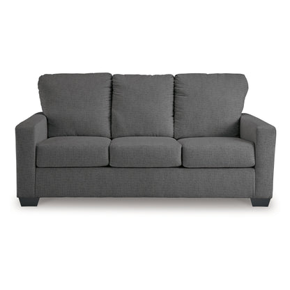 Anise Sofa Sleeper with Full Size Pull Out Bed, Pewter Gray Polyester