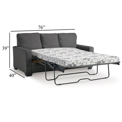 Anise Sofa Sleeper with Full Size Pull Out Bed, Pewter Gray Polyester