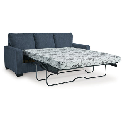 Anise Sofa Sleeper with Queen Size Pull Out Bed, Navy Blue Polyester