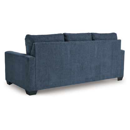 Anise Sofa Sleeper with Queen Size Pull Out Bed, Navy Blue Polyester