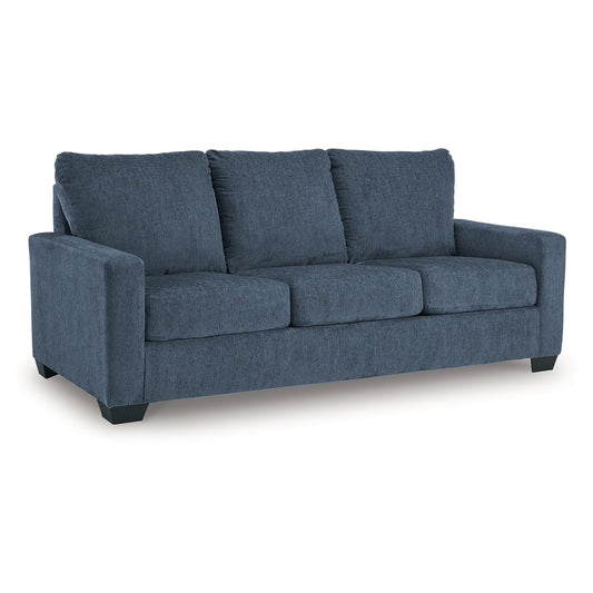 Anise Sofa Sleeper with Queen Size Pull Out Bed, Navy Blue Polyester