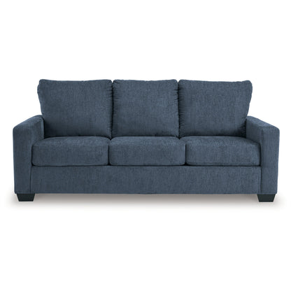 Anise Sofa Sleeper with Queen Size Pull Out Bed, Navy Blue Polyester