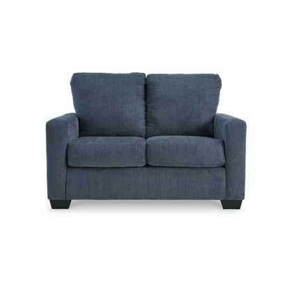Anise Sofa Sleeper with Twin Size Pull Out Bed, Navy Blue Polyester