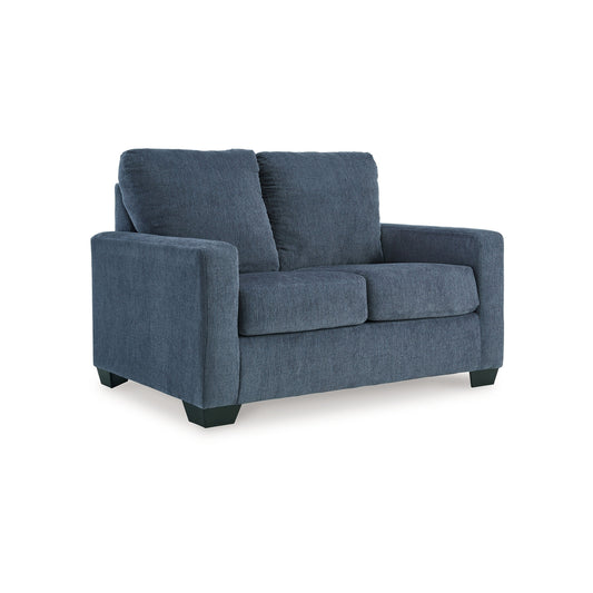 Anise Sofa Sleeper with Twin Size Pull Out Bed, Navy Blue Polyester