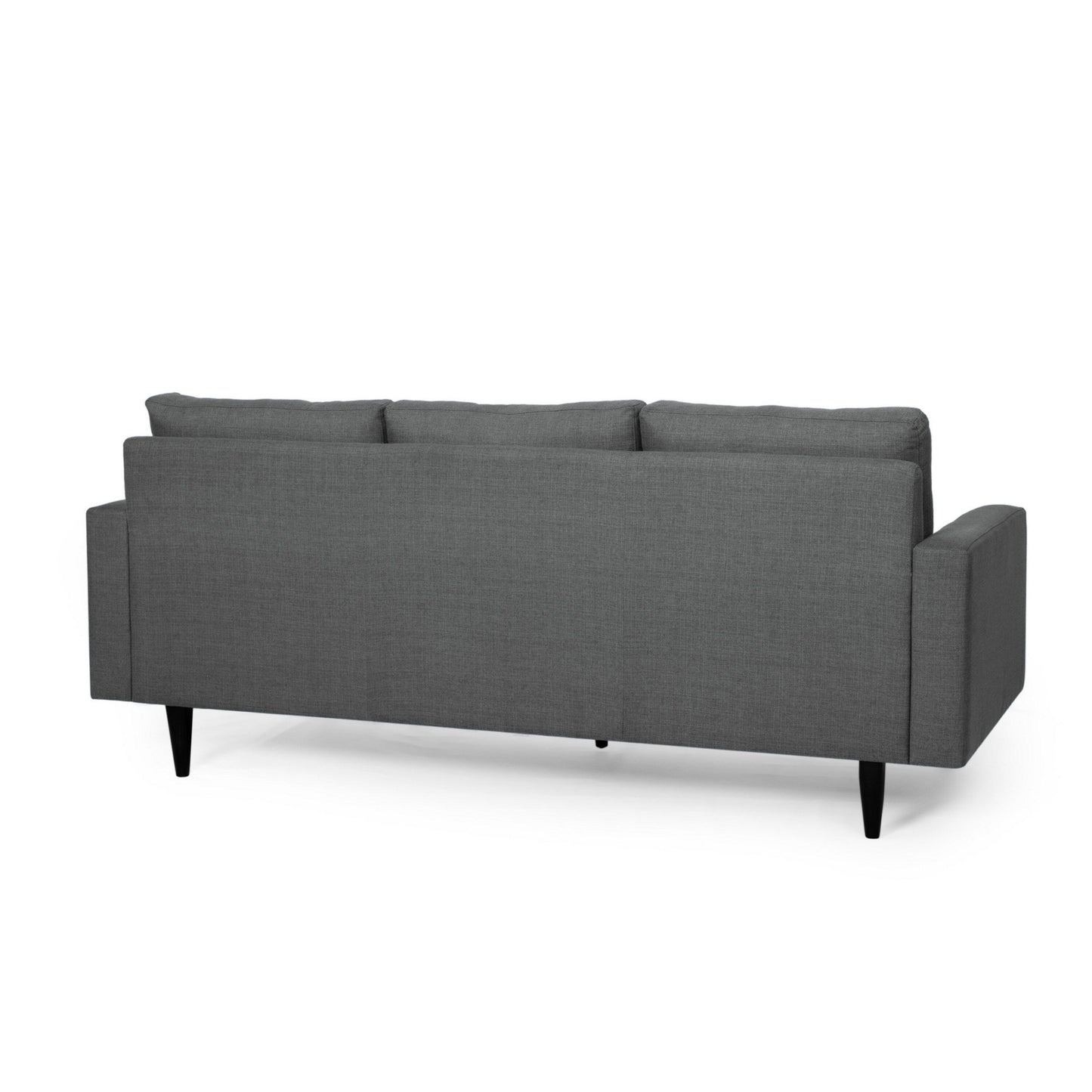 Apex Sofa, 3 Seater, 83 Inch, Classic Button Tufted, Dark Gray Fabric