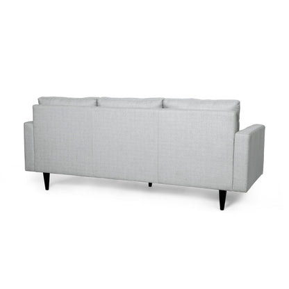 Apex Sofa, 3 Seater, 83 Inch, Modern Button Tufted, Light Gray Fabric