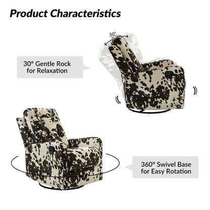 Arlette Floral Manual Swivel Recliner with Tufted Back Set of 2