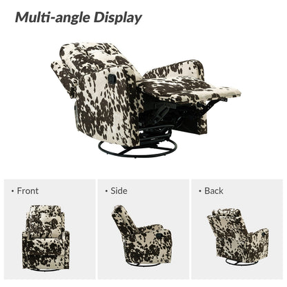 Arlette Contemporary Floral Manual Swivel Recliner with Tufted Back