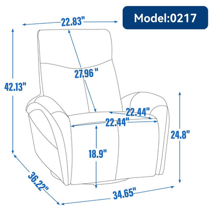 Armless Power Glider Recliner Chair with USB?C Charging & High Backrest