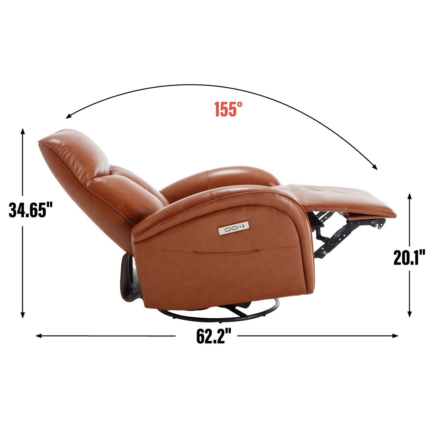 Armless Power Glider Recliner Chair with USB?C Charging & High Backrest