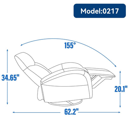 Armless Power Glider Recliner Chair with USB?C Charging & High Backrest