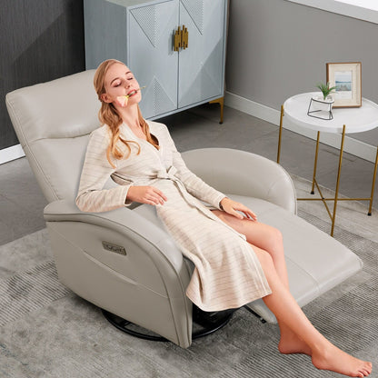 Armless Power Glider Swivel Recliner Chair with USB & High Back