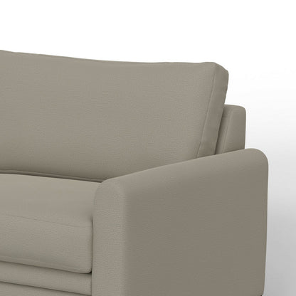 Ata Sofa, Almond Gray Polyester, 2 Pillows, Brown Solid Wood, 86 Inch