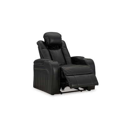Aven Power Recliner Chair, Premium Features Midnight Blue Faux Leather