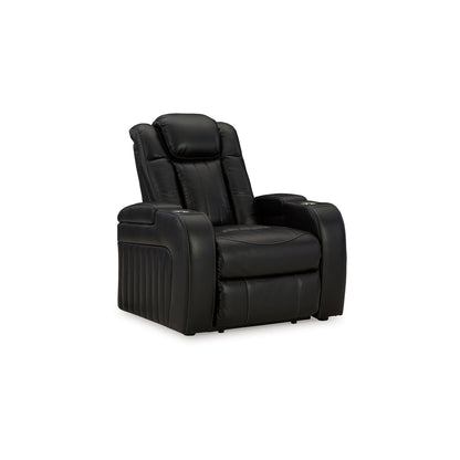 Aven Power Recliner Chair, Premium Features Midnight Blue Faux Leather