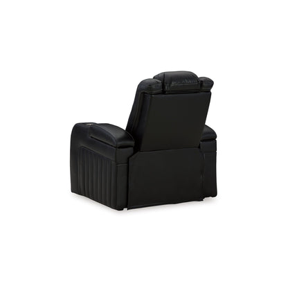 Aven Power Recliner Chair, Premium Features Midnight Blue Faux Leather