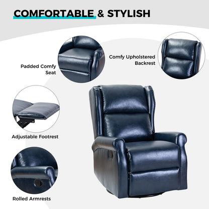 Baksoho Contemporary Faux Leather Swivel Nursery Chair with Metal Base by HULALA HOME