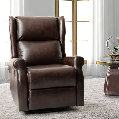 Baksoho Contemporary Faux Leather Swivel Nursery Chair with Metal Base by HULALA HOME