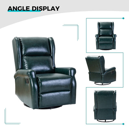 Baksoho Contemporary Faux Leather Swivel Nursery Chair with Metal Base by HULALA HOME