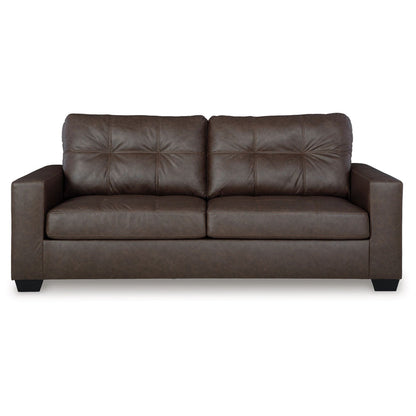 Barl Sofa Sleeper, Queen Size Pull Out Bed, Rich Brown Faux Leather
