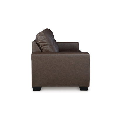 Barl Sofa Sleeper, Queen Size Pull Out Bed, Rich Brown Faux Leather