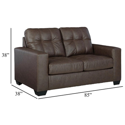Barl Sofa Sleeper, Queen Size Pull Out Bed, Rich Brown Faux Leather