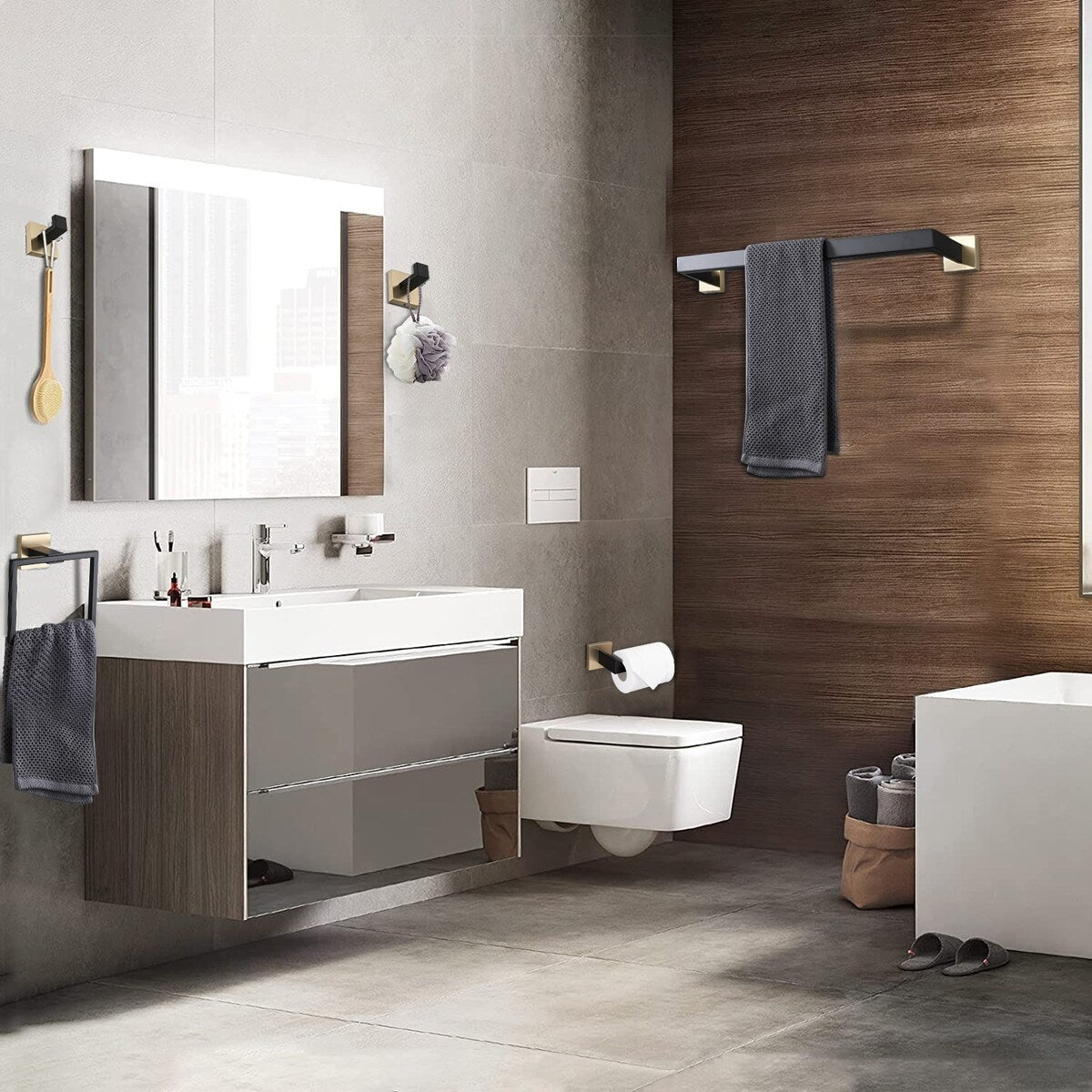 Bathlet 5-Piece Bath Hardware Set in Stainless Steel