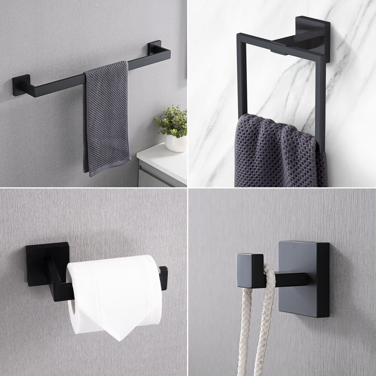 Bathlet 5-Piece Bath Hardware Set in Stainless Steel