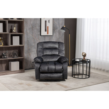 Beacon Grey Oversized Chenille Power Lift Recliner with 8 Point Massage and Lumbar Heating