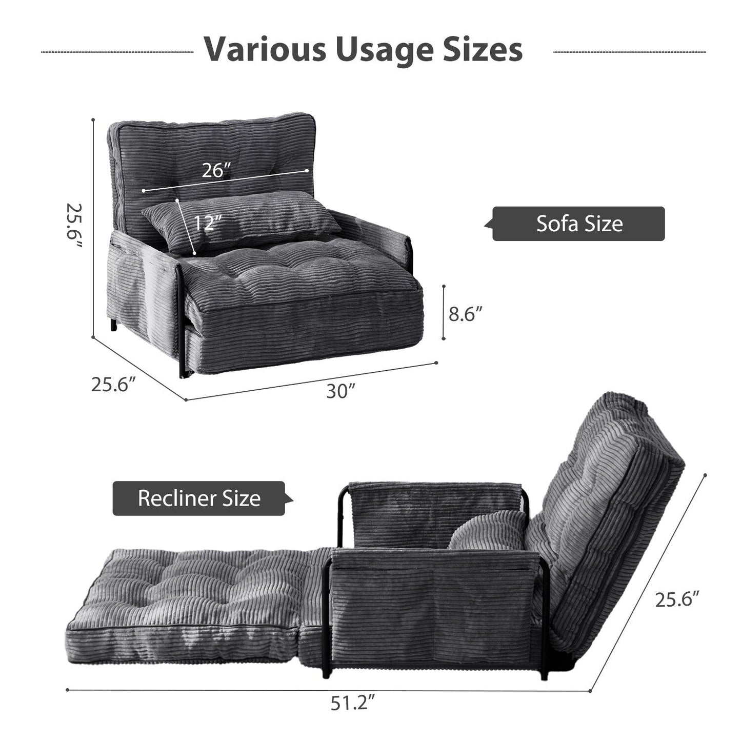Bean Bag sofa,Floor Sofa Bed - 30x25.6