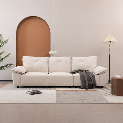 Beige 102.34 3-seater Sofa with Remove Pillowcase and Remove Backrest for Living Room