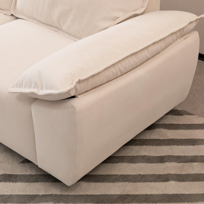Beige 102.34 3-seater Sofa with Remove Pillowcase and Remove Backrest for Living Room