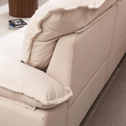 Beige 102.34 3-seater Sofa with Remove Pillowcase and Remove Backrest for Living Room
